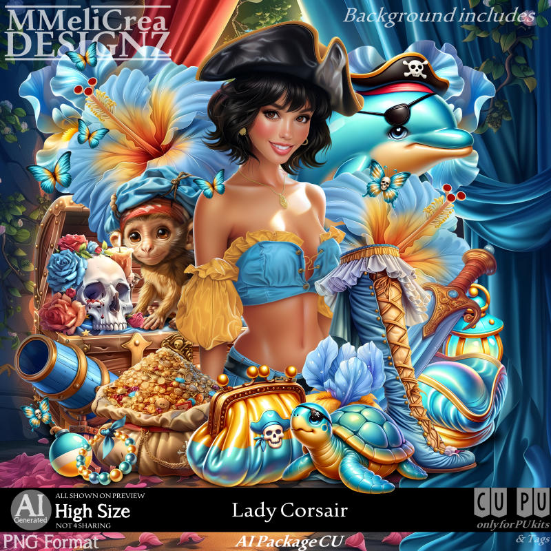 (image for) AI - PACKAGE - CU Lady Corsair (CU4PU/PNG/PACK)